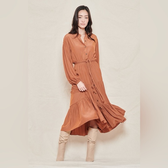 A.L.C Jenine Maxi Dress in Deep Amber Size 10 - Picture 6 of 7